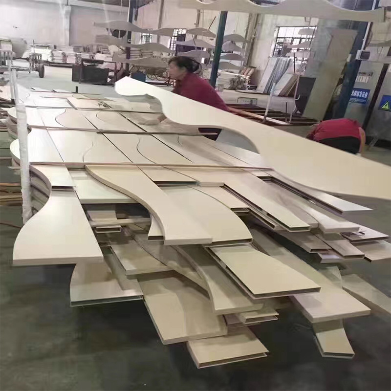 异形弧形铝方通 公共大厅餐厅吊顶铝方通天花弧形铝方通