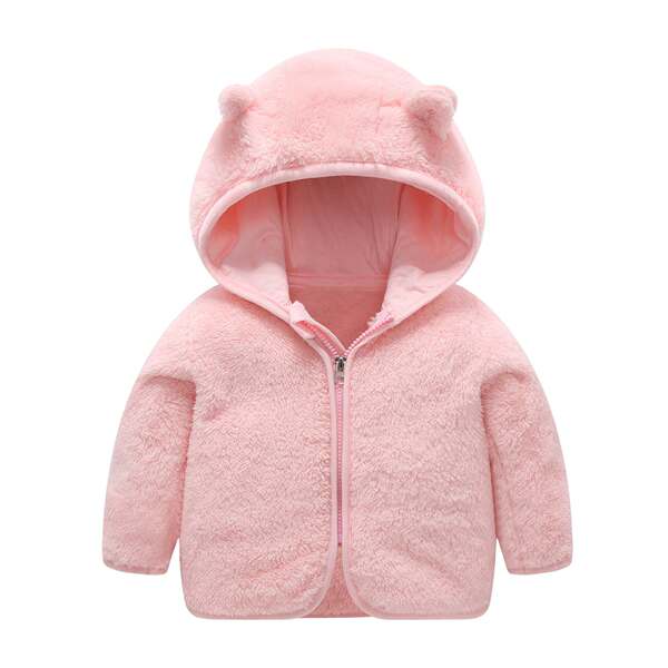 Autumn coral velvet demi-season jacket for early age