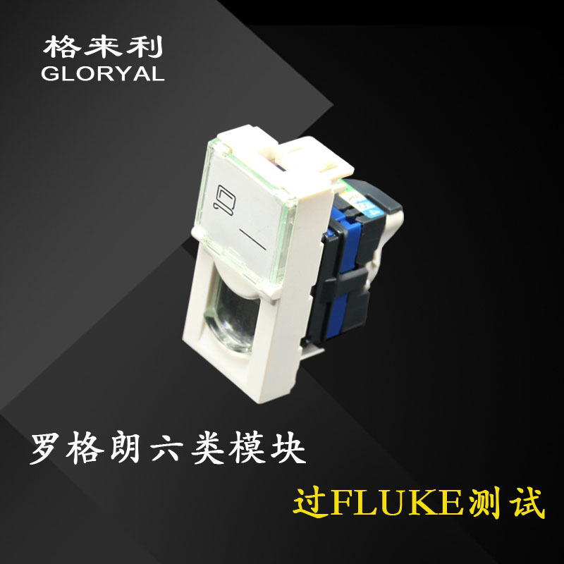 法式模块180度款免打旋卡式Cat.6 面板式网络模块