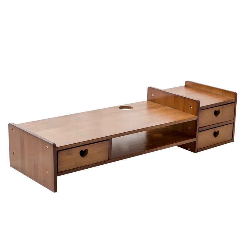 Té color monitor de la computadora soporte del ordenador de bambú teclado de escritorio estante de almacenamiento base portátil