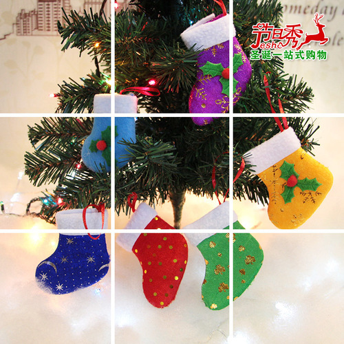 Christmas decorations, Christmas tree pendants, snowflake pendants, balls, bows, pine cones, gift bags, old people's drums, crutches, bells