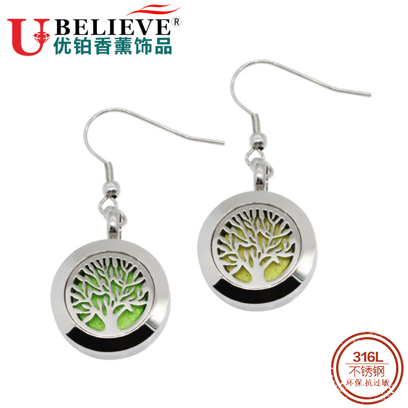 316L stainless steel titanium steel aromatherapy perfume essential oil diffuser auricle earrings manufacturers directly supply cross-border e-commerce supply