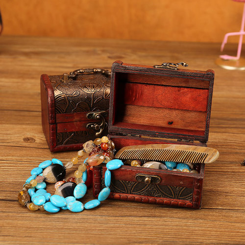 Retro wooden crystal packaging box Antique old product packaging wooden box gift packaging jewelry storage box