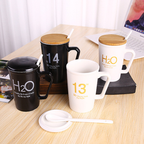 1314 Ceramic Cup Breakfast Cup 520 Couple Cup Set Coffee Cup Water Cup Creative Constant Temperature Mug Printing