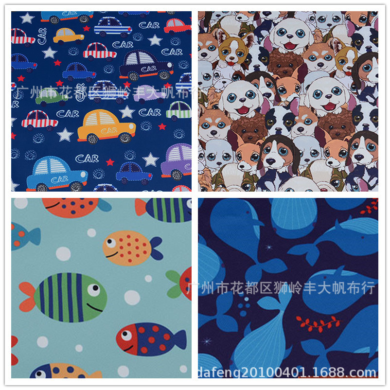 厂家直销卡通动植物花卉数码印花沙发抱枕桌布料digital printing
