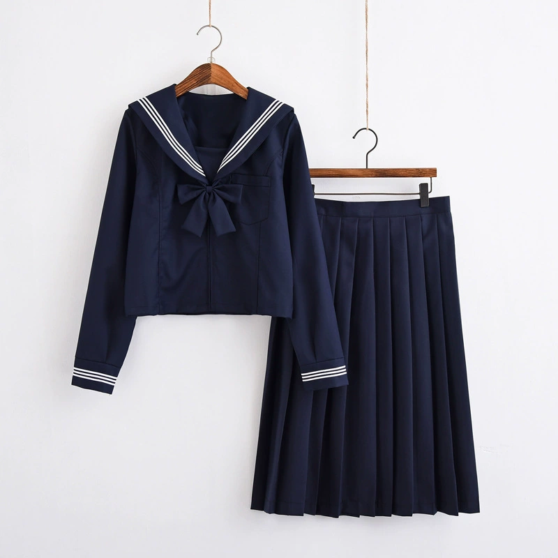 Японская Православная JK Униформа Юбка Голубой Цвет Три Мягкая Одежда Для Девочек Одежда Кансай Плохого Моряка Студенческая Одежда Классная Форма Школьная Форма
