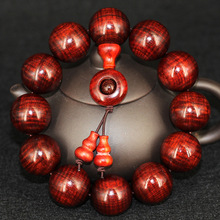 非洲小叶紫檀水波纹 2.0高油高密男士 佛珠手串 血檀文玩檀木佛珠