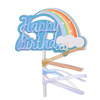 Wholesale birthday cake 日 Birthday happy plug -in plug -in big rainbow cloud plug -in flag baking cake decoration with ribbon