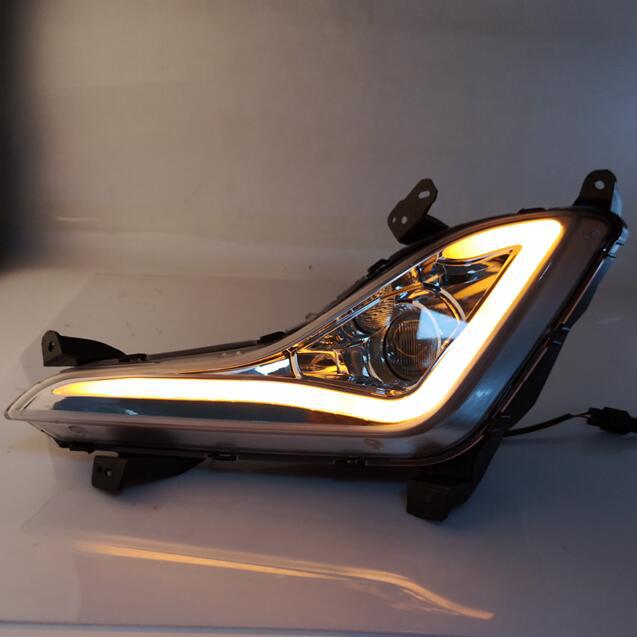 Adecuado para 14-15 años Hyundai Elantra Luz de marcha diurna luz antiniebla delantera modificada LED Elantra Luz de parachoques delantero