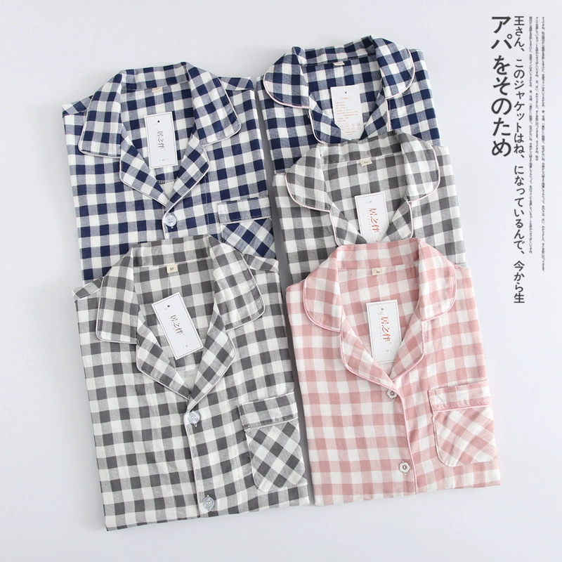 Весенне-летняя пижама из чесаного хлопка из марли Костюм для родителей и детей с длинными рукавами Домашняя Одежда для мальчиков и девочек Детская Пижама для взрослых