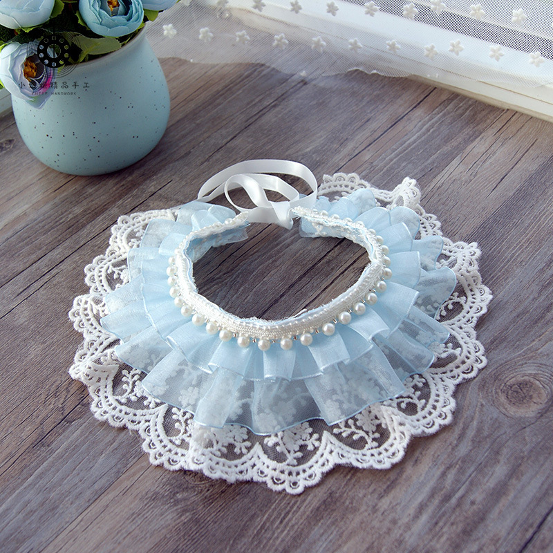 개 슬립 타월 봄 축제 곰 레이스 공주 애완 동물 삼각형 수건 스카프 턱받이 고양이 턱받이 액세서리