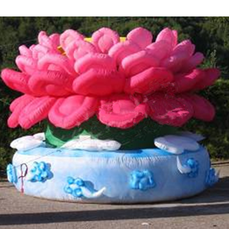 厂家批发充气4米莲花座广告庆典充卡通型充气模型跨境代发