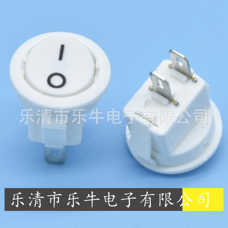 白色小圆翘板开关 KCD11 开孔15mm白色小圆船型开关 16.5白色圆形