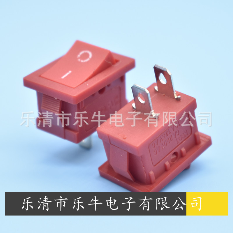红色船型开关 KCD1 15*21mm红色电源开关 2脚2档红色翘板开关