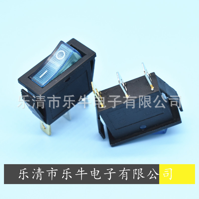 船型开关 KCD3 3脚2档 16A翘板开关 3脚2档带灯电源开关 船形开关