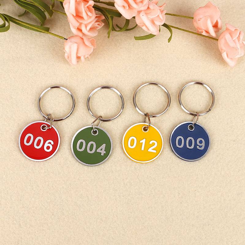 现货批发铝质麻辣烫数字号码牌/桑拿泳池寄存塑料手牌可印logo