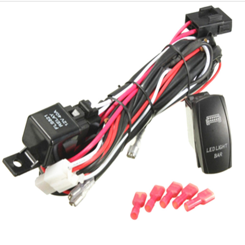 热销开关工作线束带继电器保险丝3P/5P双色灯盖子图案自选