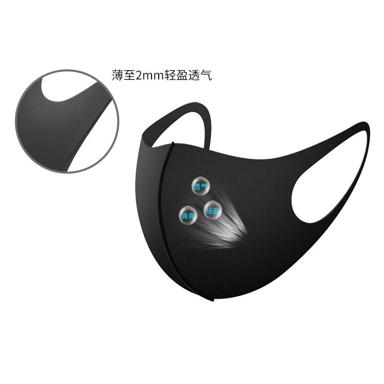 Nueva máscara de protección solar hombres y mujeres negro transpirable lavable máscara tridimensional dibujos animados impreso niños máscara de polvo