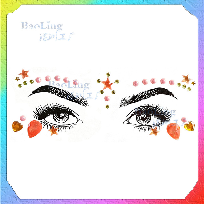 2026 Halloween Ghost Festival Black Rhinestone Face Stickers, Eye Stickers, Tattoo Chest Stickers, Acrylic Resin Rhinestones