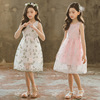 Summer sleevless dress sleevless, small princess costume, round collar, suitable for teen, western style