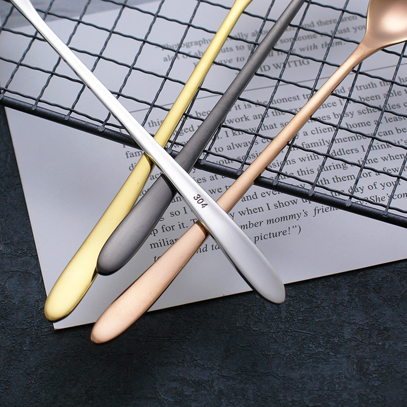 Langer Edelstahl Löffel Für Kaffee Und Desserts_voghion.com