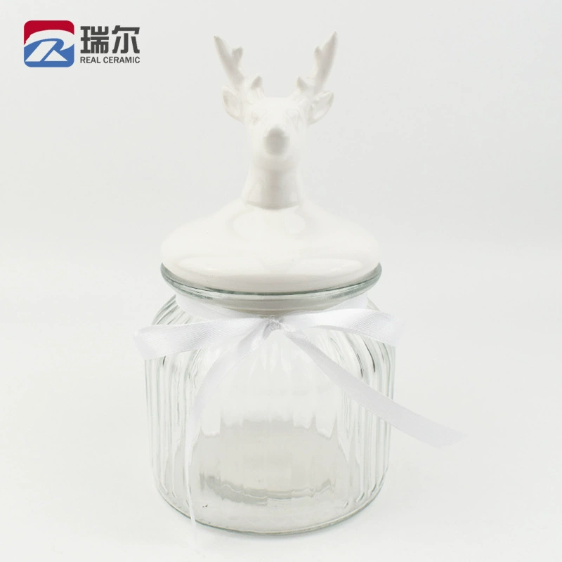 Производитель поставляет антилопу в виде керамической крышки-поддона многостильный креативный животное в форме керамическая крышка оптом