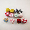 Sifang plaid cloth buckle earrings, earrings, thousands of bird checkered earrings, hair accessories pendant, bright color grid ball accessories