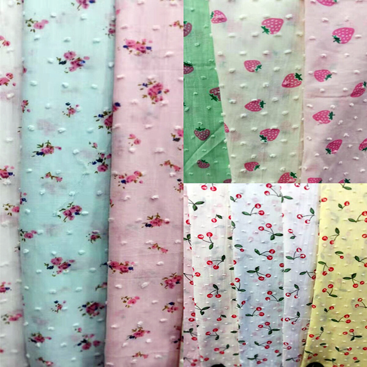 全棉提花剪花印花布 全棉印花面料 全棉布印花女装 童装 面料