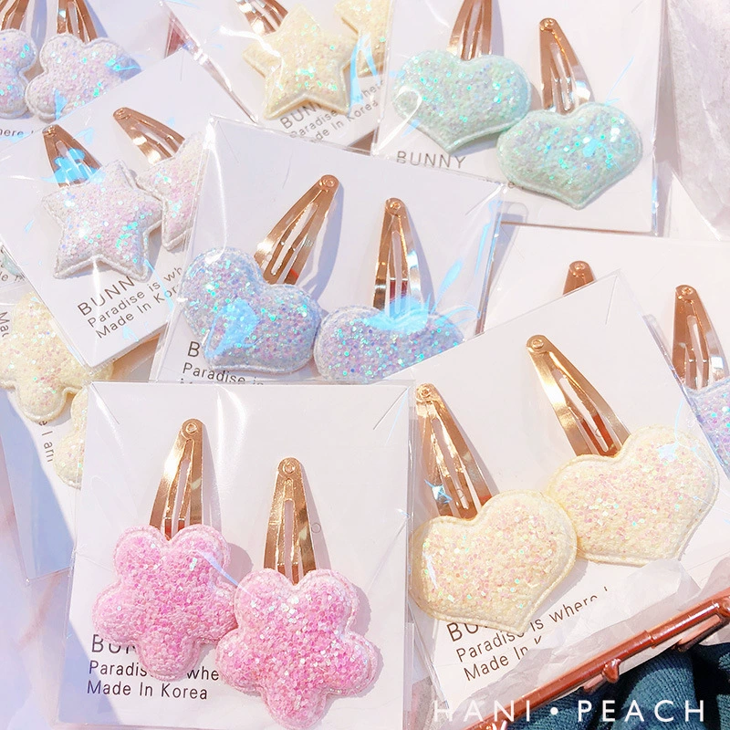 HD7200A03 Kewei Южная Корея Новый Блеск Блестки любовь звезда клип дети Радуга BB клип боковой клип карты