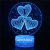 Creative table lamp for St. Valentine's Day, touch night light, suitable for import, 3D, remote control, Birthday gift