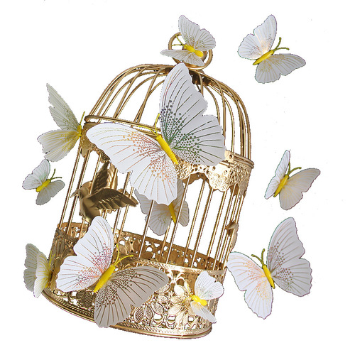 Ambilight single layer 12 PVC butterflies wedding party wall decoration magnetic stickers 3D butterfly wall stickers