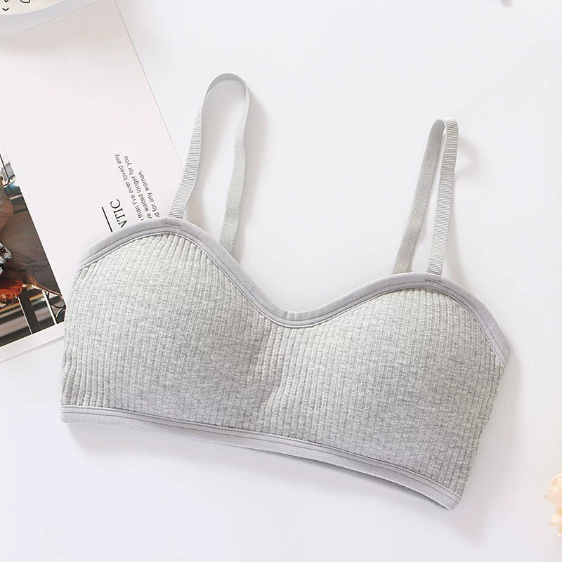 Supportive Tank Bra Top, summer rib knit, one size, adjustable straps