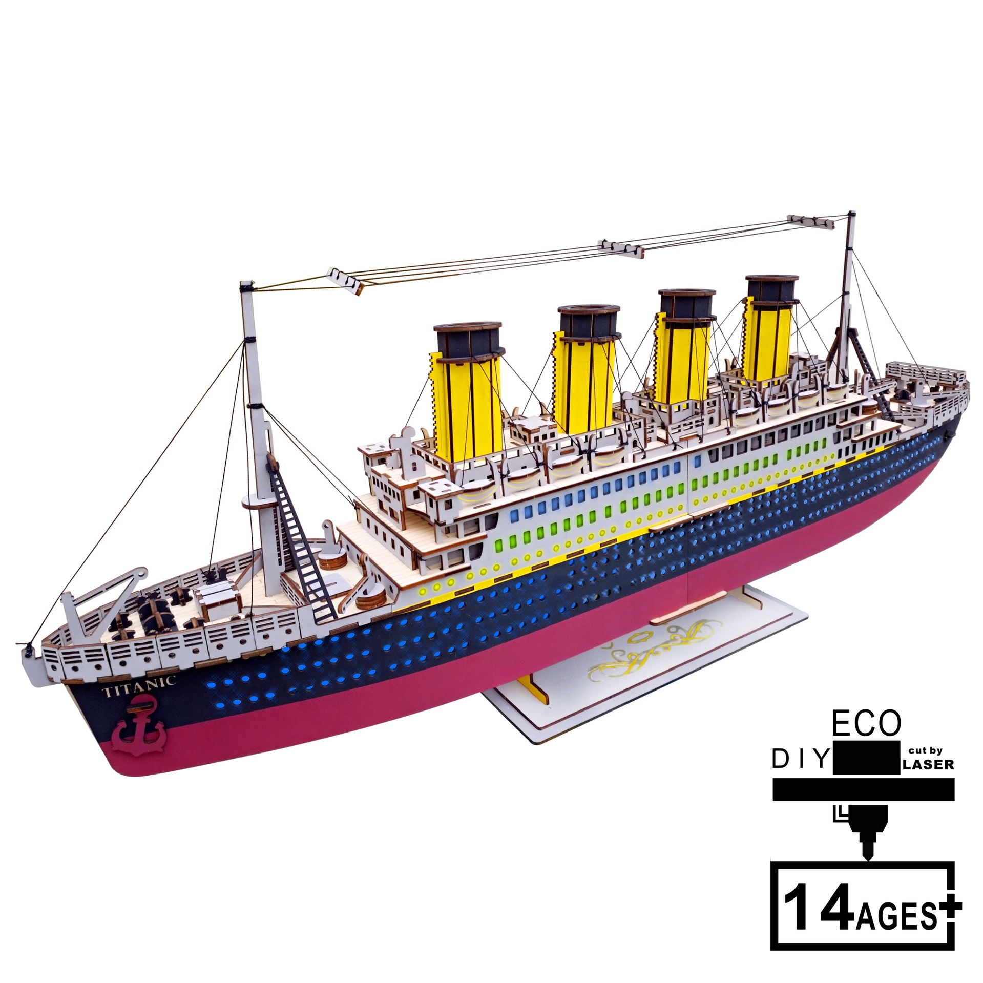 泰坦尼克号木质立体拼装模型船高难度巨大型男孩玩具成人拼图拼板