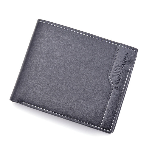 New men's wallet, men's short wallet, young men's multi-card slot fashion splicing casual business thin soft wallet
