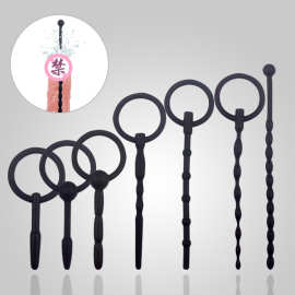 硅胶尿道堵马眼棒空心导尿管男用插入抽插自慰插棒扩张器情趣用品