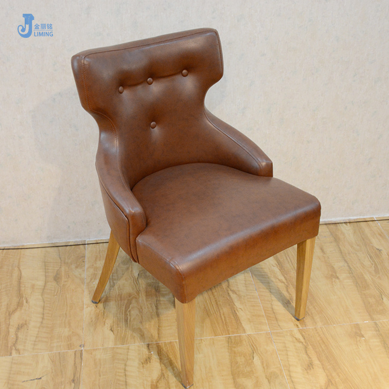 Bolsa suave de estilo europeo Silla de respaldo alto hogar pequeño apartamento Silla de cuero Cafetería Restaurante occidental simple ocio recepción sofá silla