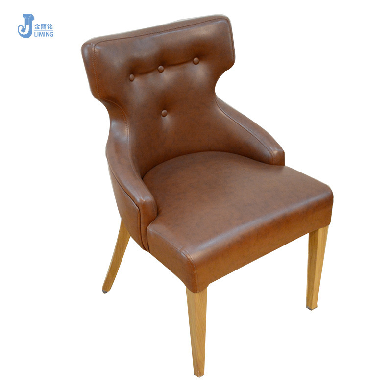 Bolsa suave de estilo europeo Silla de respaldo alto hogar pequeño apartamento Silla de cuero Cafetería Restaurante occidental simple ocio recepción sofá silla