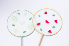 日式小清新真丝扇子欧式手工汉服旅行拍照道具刺绣团扇DIY材料包