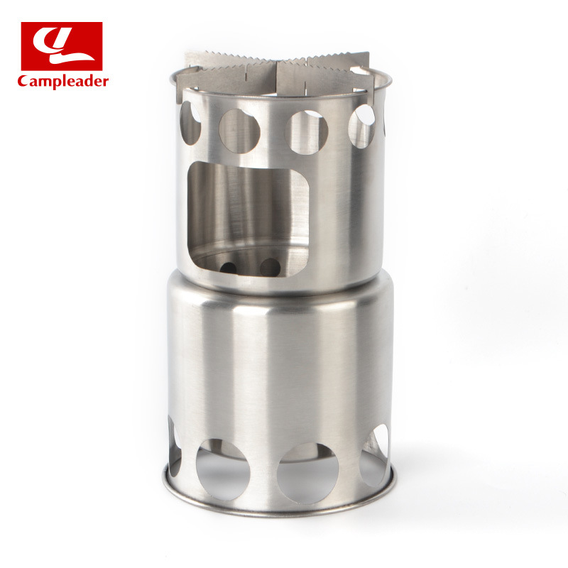 户外不锈钢柴火炉便携式套锅野营焚火防风炉灶烤火取暖炉烧烤套装