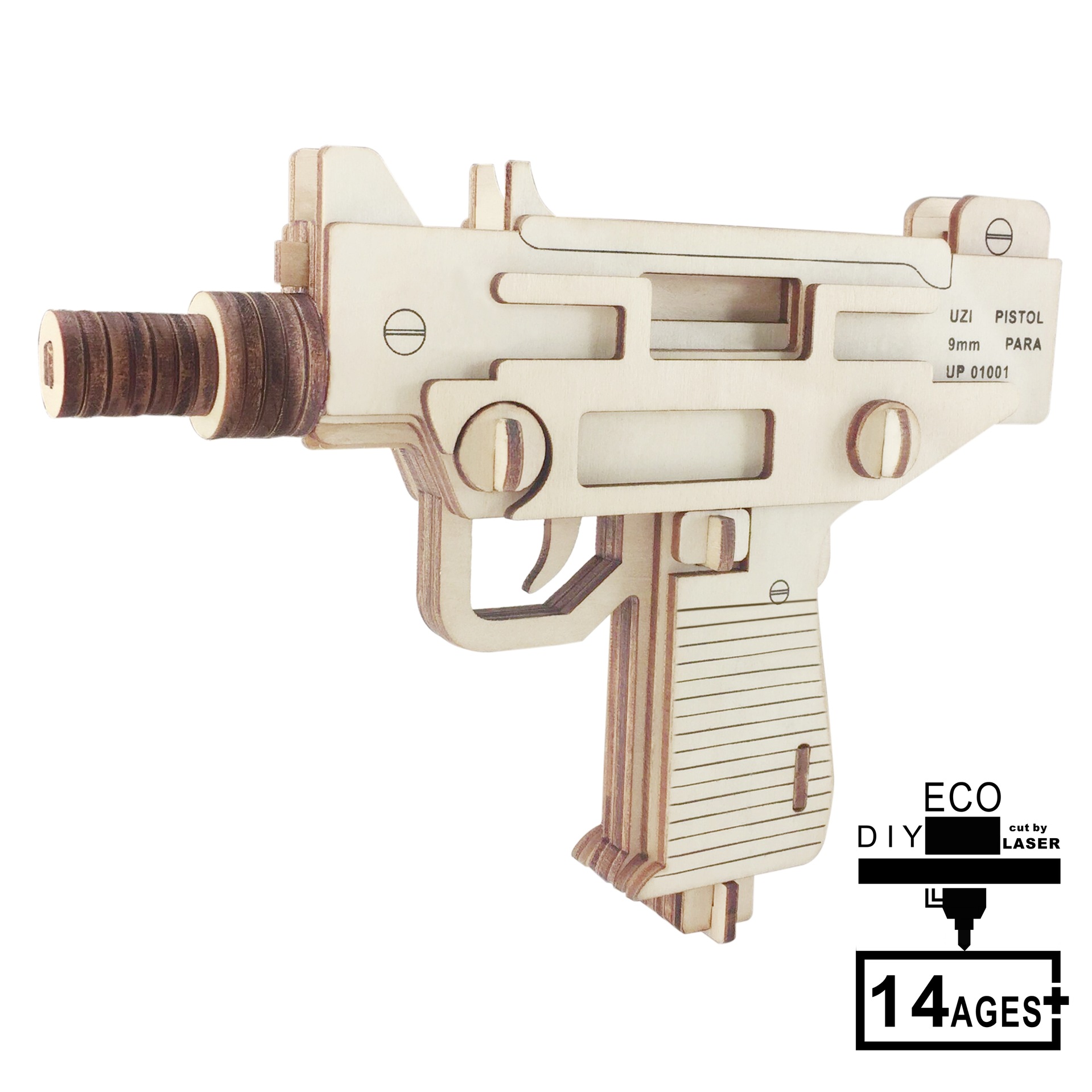 Xinlian fábrica directa transfronteriza revólver Niño de madera DIY modelo de simulación hecha a mano rompecabezas educativo juguete