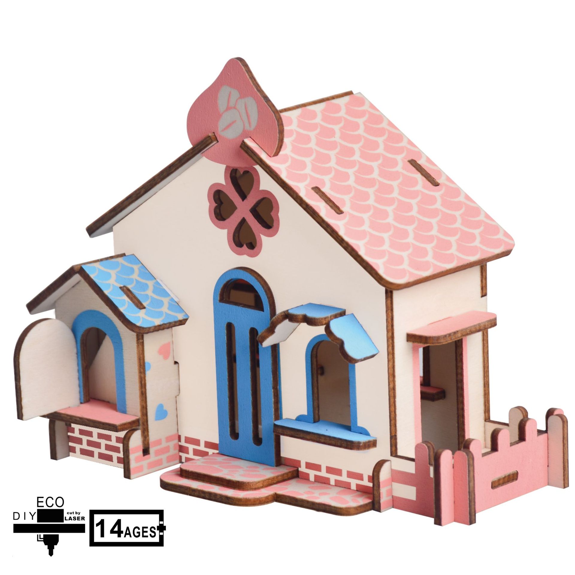Source factory wholesale chocolate hut 3D three-dimensional puzzle DIY children's educational Creative Assembly toy ornaments