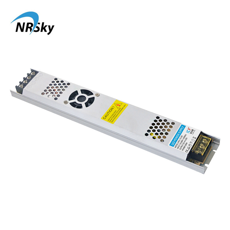 批发12V24V300W超薄灯箱广告开关电源 25A足功率长条led灯带电源
