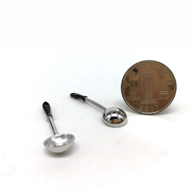 [Мини-модель длинной ложки для жарки] Кукольный домик кухонные аксессуары кукольный домик карманная игра с едой