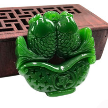 初沐外蒙料双鱼吊坠玉坠批发和田玉石福星平安美玉赠礼双鱼纳福