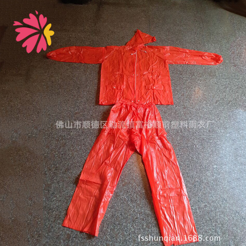 In-Stock Supply of Sanitation-Specific Orange Reflective Raincoat and Rain Pants Pvc Set Wholesale for Heavy Rain Protection