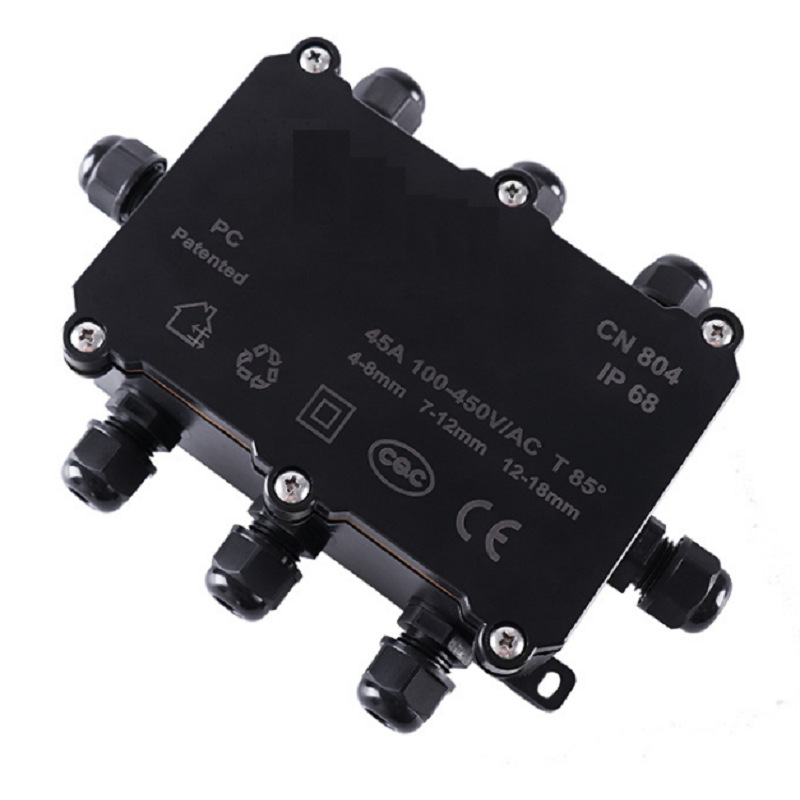 二进六出户外 防晒水底灯接线盒 灯具电源ip68塑料接线盒