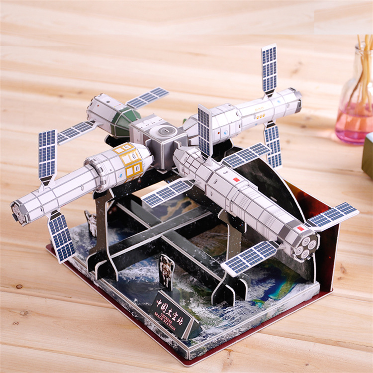 Three-dimensional Puzzle Hardcover Military China Space Station Aerospace Model Technology Education Handmade Educational Toys