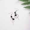 Black retro earrings, long advanced crystal with tassels, french style, light luxury style, high-quality style, simple and elegant design