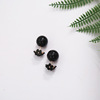 Black retro earrings, long advanced crystal with tassels, french style, light luxury style, high-quality style, simple and elegant design