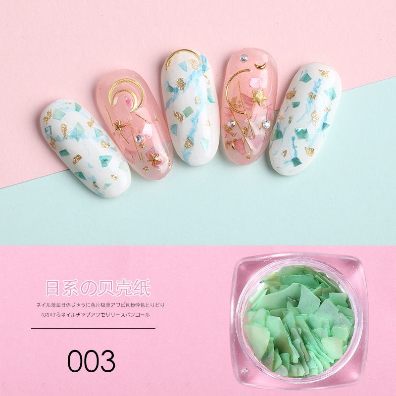 Joyería de uñas al por mayor de uñas japonesas naturales grandes rebanadas de abulón decoración de uñas rebanadas de concha